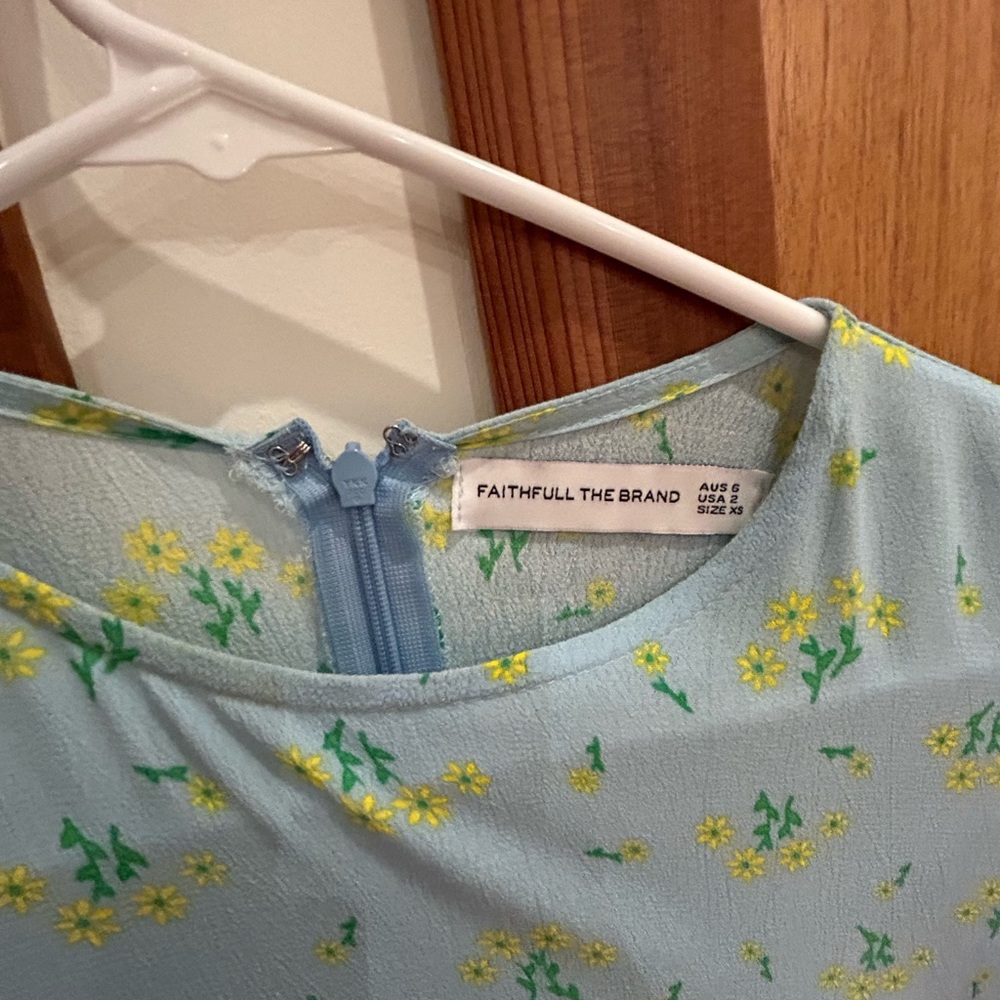 Faithfull The Brand Jean Marie Blue Floral Midi Dress - Picture 6 of 7